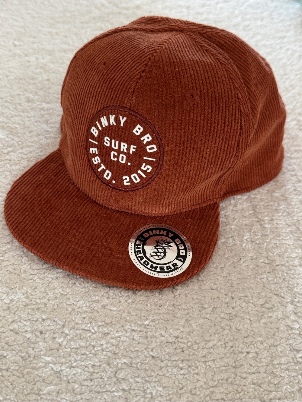 Binky Bro Surf Co. Kids Corduroy Cap - Rust Brown
